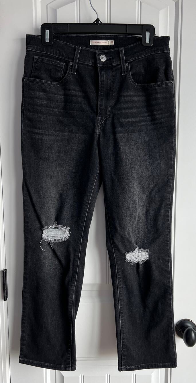 Levi's 724 High Rise Straight Jeans Distessed - Size 30